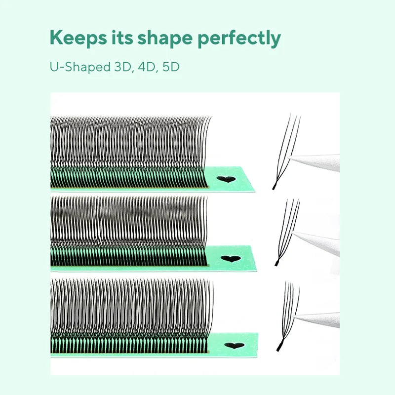 DIYDAY U-shaped 3D 4D 5D 6D Eyelash Extension New Style U Shape W Bloom Lashes Premade Fans Lightweight Fluffy Mink Faux Eyelash