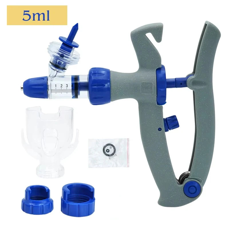 1ml 2ml 5ml 10ml Automatic Veterinary Injector Continuous Syringe Adjustable Durable Vaccine Injection Injector Poultry Tool
