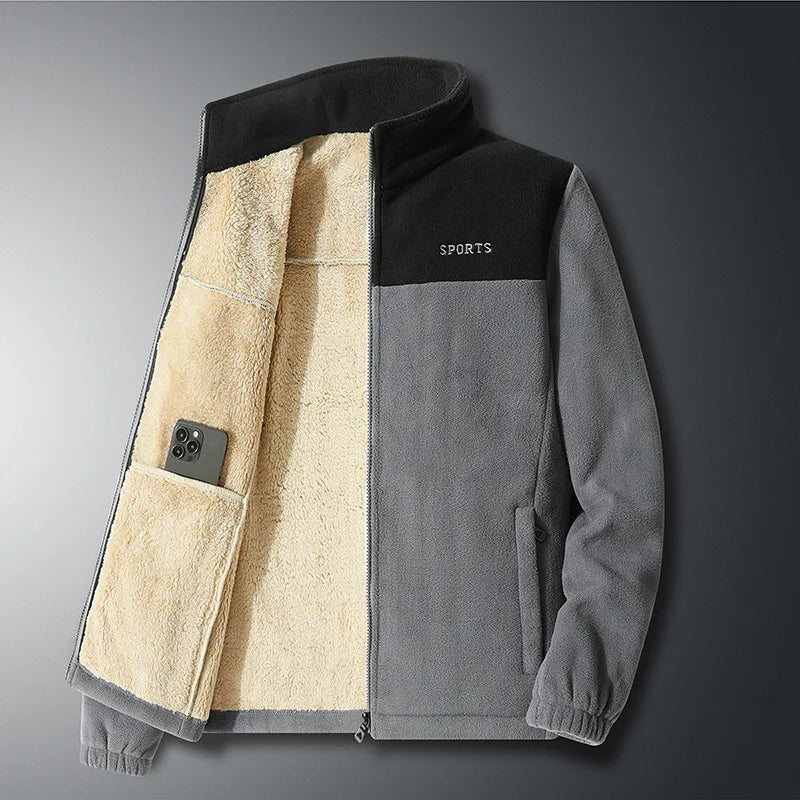 Winter Mens Fleece Warm Jackets Casual Man Thicken Windbreaker Coats Men Sports Soft Shell Stand Collar Tactical Jackets 8XL