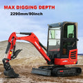 2-Ton Mini Excavator (Powered by Kubota Engine) — Equipped with Cab; Customization Available.