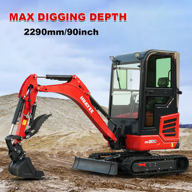 2-Ton Mini Excavator (Powered by Kubota Engine) — Equipped with Cab; Customization Available.