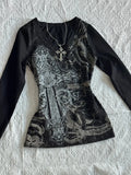 Women Top Y2k Tops 90s Vintage Clothes T Shirt for Women Kawaii Gothic Aesthetic Clothing Graphic Tees Y2k Kitty Emo Kpop Goth