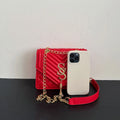 Elegant and Fashionable Argyle Quilted Chain Small Square Bag Metal Letter Tassel Diagonal Cross Bag Commuter Shoulder Bag
