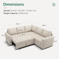 Modular Sectional Sleeper Sofa with Pull Out Bed L Shaped Couch with Storage Seat Sectional Couches for Living, Customized