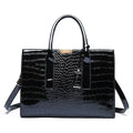 Luxury Vintage Women's Crocodile Pattern Handbag Large Capacity Tote Bag Leather Business Shoulder Bag For Female