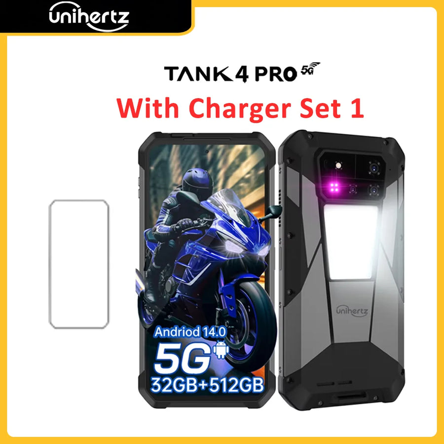 Unihertz by 8849 Tank 4 Pro 5G Phone Built-in 720P Projector Dimensity 8300 16GB/18GB 3k AMOLED 11600mAh IP68/IP69