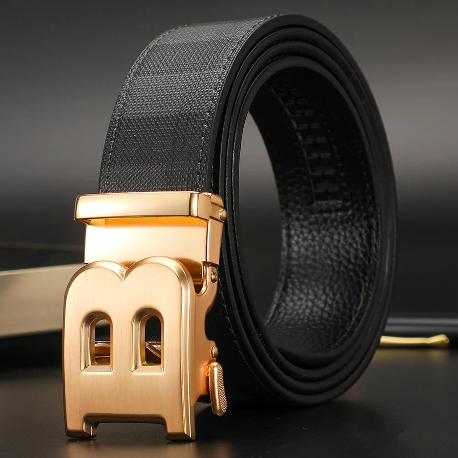 High Quality Leather Belt Men Luxury Brand Designer fashion Canvas Belts for Men Strap Male Metal Automatic Buckle Belt