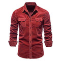 Men's New Corduroy Shirt Cotton Business Casual Long-Sleeved Coat