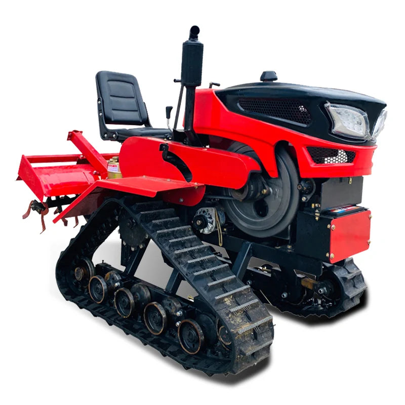 Customized 80HP Crawler Diesel Tiller Dry Land Farming Tractor Paddy Field Cultivation Equipment