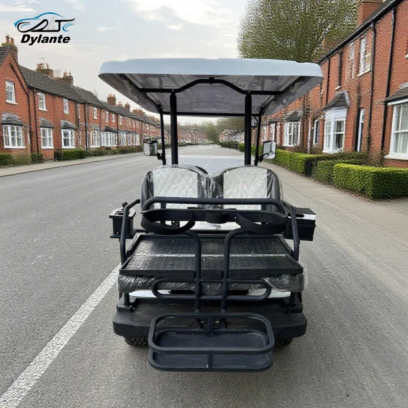 China New 2+2 Seat Electric Car Low Speed Electric Off-Road Vehicle Folding Seat Golf Cart Equipped With 48V 60V 72V Battery