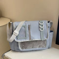 Japanese Harajuku School Bags for Girls New Transparent Itabag Shoulder Crossbody Bag DIY Badges Display Plate Ita Bag