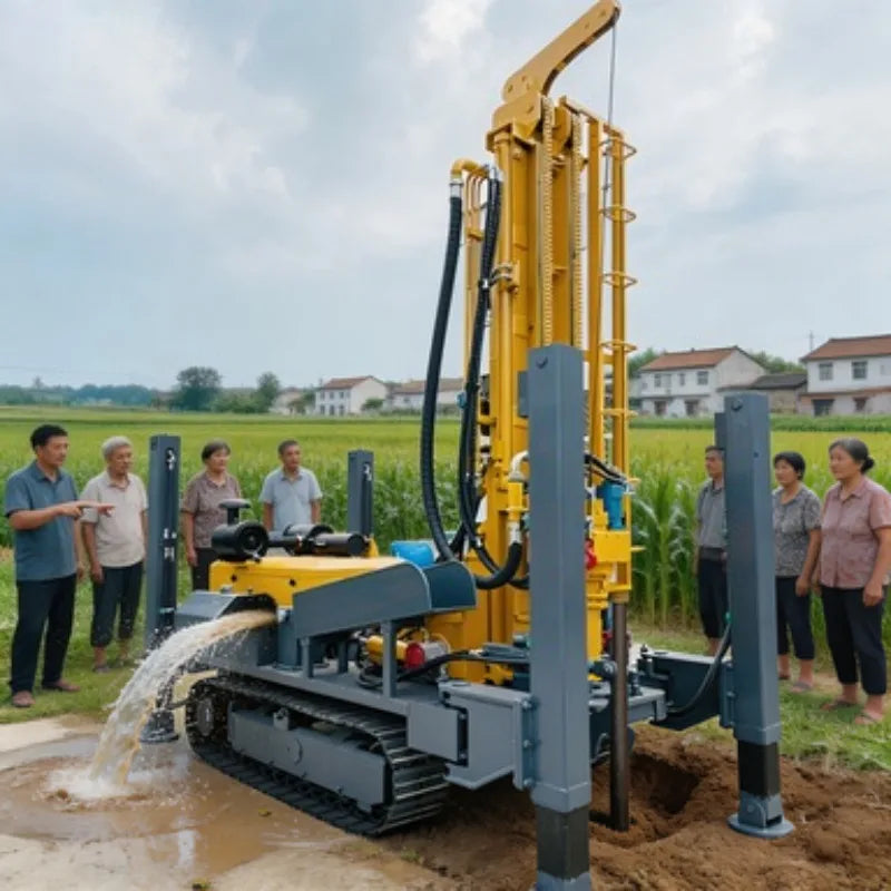 Tracked Water and Air Drilling Rig Mud Pneumatic Drill Machine for Water Well Mining Hard Rock