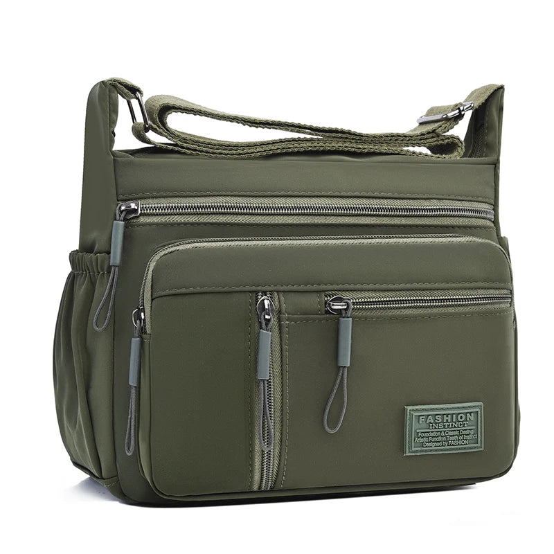 Fashion Women's Crossbody Bag Multi-Pockets High-Quality Waterproof Nylon Large Capacity Shoulder Messenger Handbag