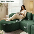 Green Oversized L-Shaped Sectional Sofa with Deep Seat and Chaise for Living Room or Bedroom, Ready to Use