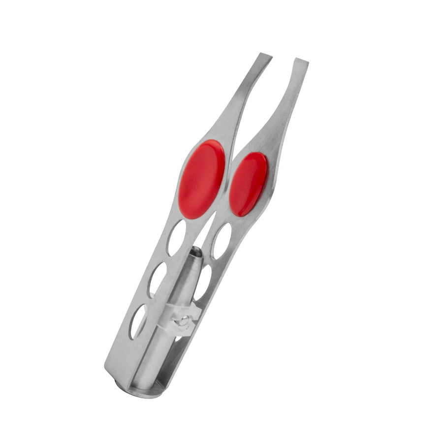 1pcs Hot Sales Portable Stainless Steel Button Cell Smart Design Eyebrow Hair Remove Tweezer with LED Light Makeup Tool