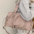 Retro Women's Motorcycle Handbag Brand Tassel Design High-end Shoulder Pillow Bag Trendy Large Capacity Underarm Bag Women's Bag