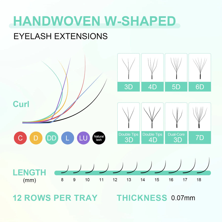 NAGARAKU Automatic Flowering 3D 4D 5D 6D 7D 8D W Shape All Size Premade Fans Eyelash Extensions Natural Soft Individual Lashes