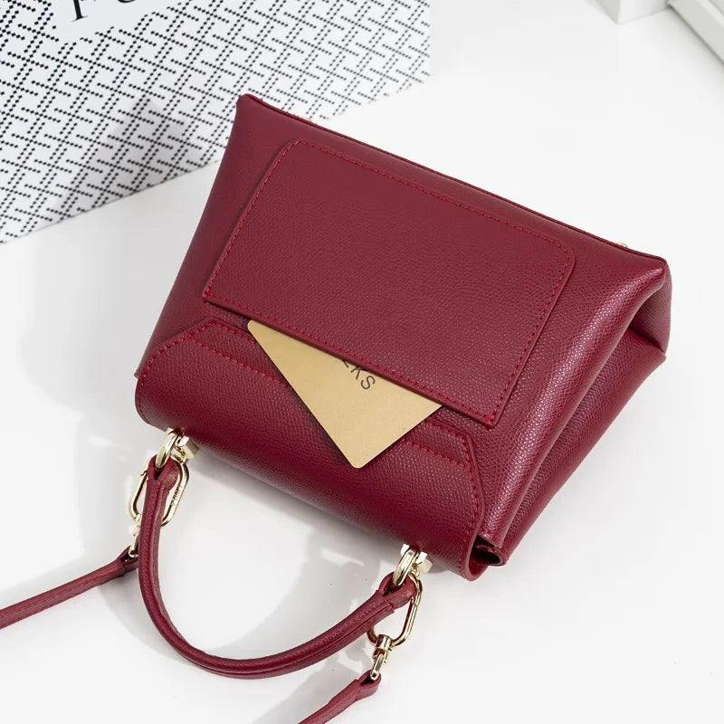 New Fashion Women Mini Genuine Leather Handbag Shoulder Crossbody Bag Casual Daily Commuter Ladies Messenger Bag