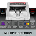 SucceBuy 1000Pcs/Min Money Counter Business Cash Register Euros Bills Fake Banknote Detector by UV & MG Function for Banks Shops