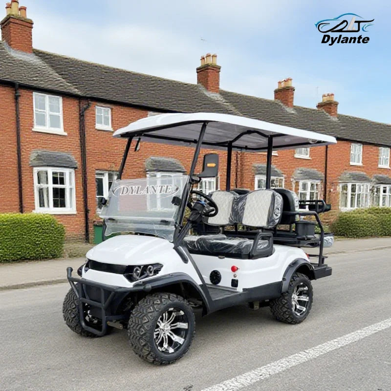 China New 2+2 Seat Electric Car Low Speed Electric Off-Road Vehicle Folding Seat Golf Cart Equipped With 48V 60V 72V Battery