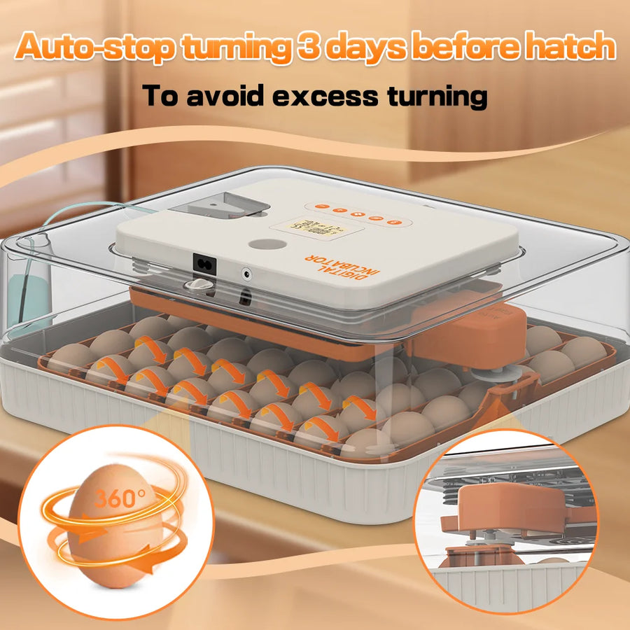 56 Egg Incubator for Hatching Eggs, Egg Incubators with Automatic Egg Turning, Temperature and Humidity Control, Egg Candler, Automatic Water Bottle Refill, Incubator for Chicken, Ducks, Goose