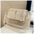 Y2K Japanese Harajuku School Bags for Girls New Transparent Itabag Crossbody Bag DIY Badges Display Plate Ita Bag