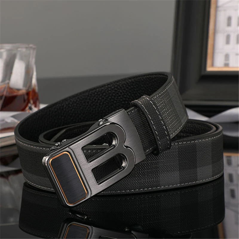 High Quality Leather Belt Men Luxury Brand Designer fashion Canvas Belts for Men Strap Male Metal Automatic Buckle Belt