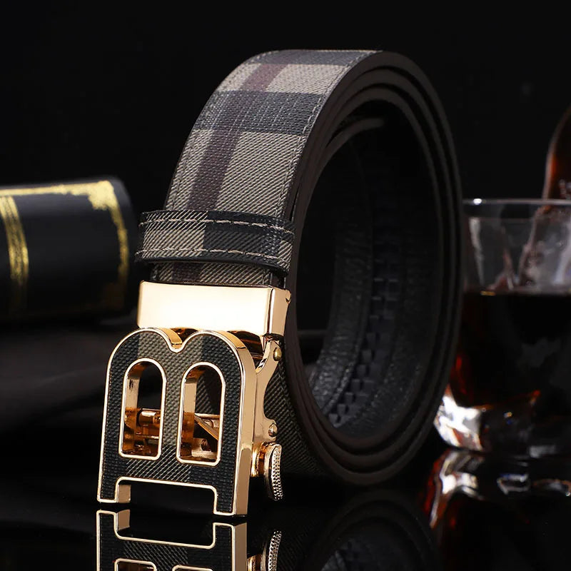 High Quality Leather Belt Men Luxury Brand Designer fashion Canvas Belts for Men Strap Male Metal Automatic Buckle Belt