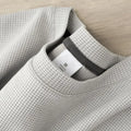 Men's New Summer Waffle Round Neck Short Sleeve T-Shirt Comfortable Breathable Short-Sleeved Top for Casual Wear