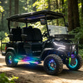 Electric Golf Cart 4 Seater with Colorful RGB LED Underglow Lights Lithium Battery Offroad Golf Buggy