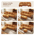 107" Modular Sectional Cloud Sofa, U Shaped 6 Seat Chenille Couch with Movable Ottoman and 48" Deep Seat,, Customized