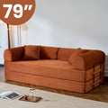 79’’ Folding Convertible Sofa Bed Corduroy Upholstered Boneless Couch, Loveseat Sleeper Floor Sofa for Living Room Bedroom