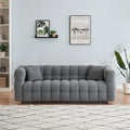 80-Inch Modern Teddy Fleece Sofa, With 2 Cushions 3-Seater  Sofa Suitable for Living Room Bedroom or Apartment Comfortable Deep-Set Leisure Furniture Wide Armrest Design Easy to Assemble