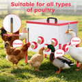 Automatic Chicken Feeder 130LBS Large Capacity 12 Anti-Waste Ports Metal Poultry Feeder with Height Adjustable Stand Waterproof Rodent Proof Feed Box with Lid Viewing Window for Hens Ducks Geese