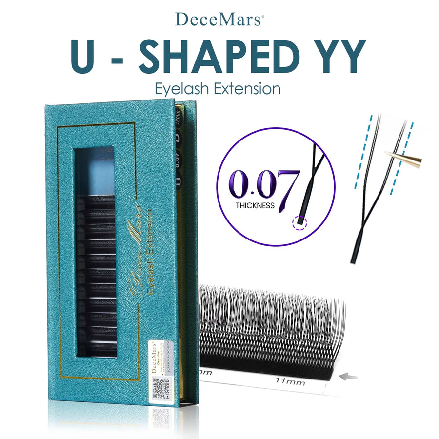DeceMars  0.07mm U-Shaped YY Eyelash Extensions (12lines/Tray)