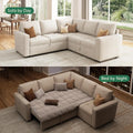 Modular Sectional Sleeper Sofa with Pull Out Bed L Shaped Couch with Storage Seat Sectional Couches for Living, Customized