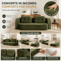 Vacuum Compressed Sofa Bed Convertible 2 in 1 Folding Couch with Soft Cushions Space Saving Floor Sofa for Living Room Bedroom Apartment Guest Room Lounge Modern Upholstered Sleeper Sofa in Blue or Green Easy Setup Comfortable Seating for Adults