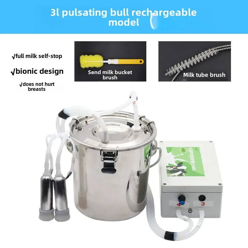 Cattle and Sheep Milking Machine, Animal Electric Pulse Milking Machine, Portable Small Milking Machine