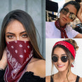 Classic Paisley Bandana Square Head Scarf, Multi-Use Sports Cycling Neck Face Wrap, Portable Street Aesthetic Accessory for Outdoor Daily Styling