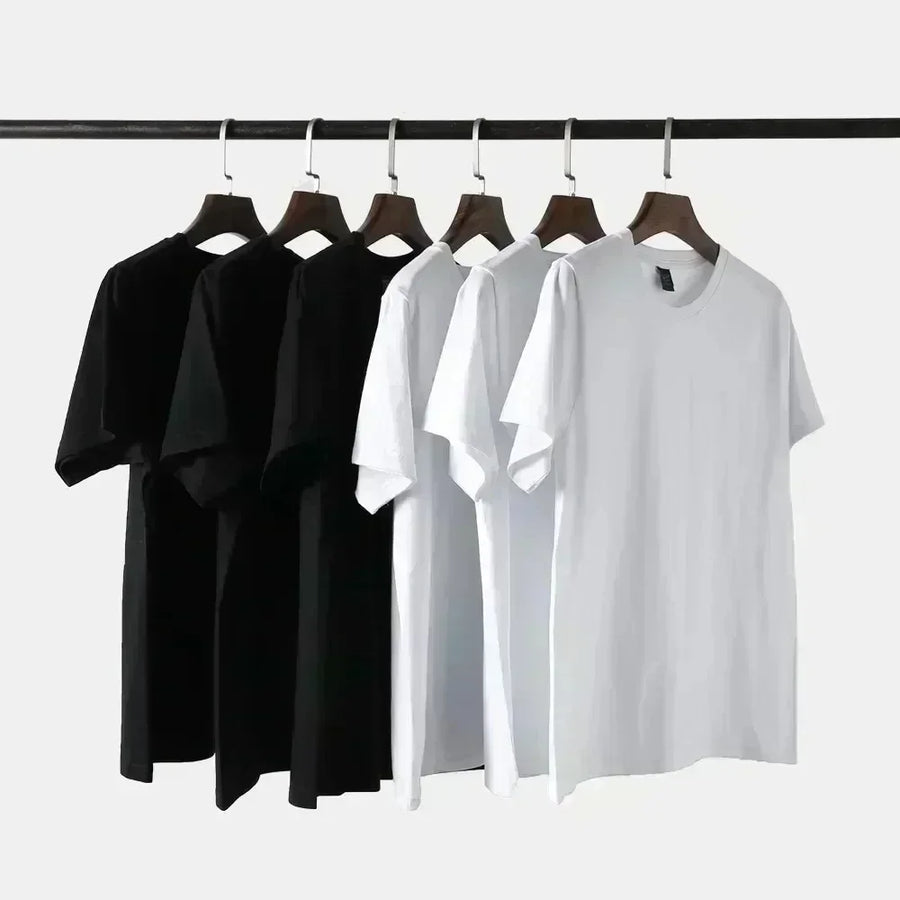 Hot Men Casual Round Neck Short Sleeve Pure Cotton T-Shirt Summer Vacation Top Funny Graphic Tees Y2K Street Wear