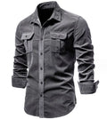 Men's New Corduroy Shirt Cotton Business Casual Long-Sleeved Coat