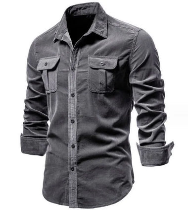Men's New Corduroy Shirt Cotton Business Casual Long-Sleeved Coat