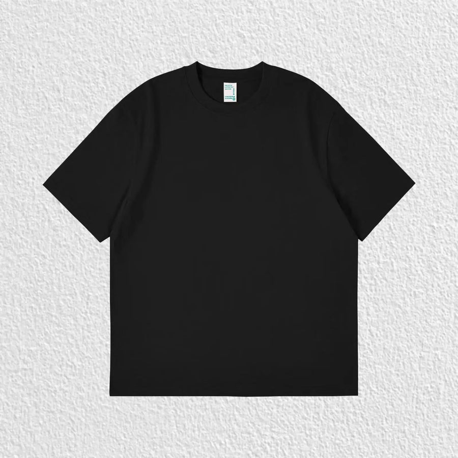 Pure White 260g Heavy T-shirt Men's Summer Pure Cotton Short-sleeved New Men's and Women's Streetwear