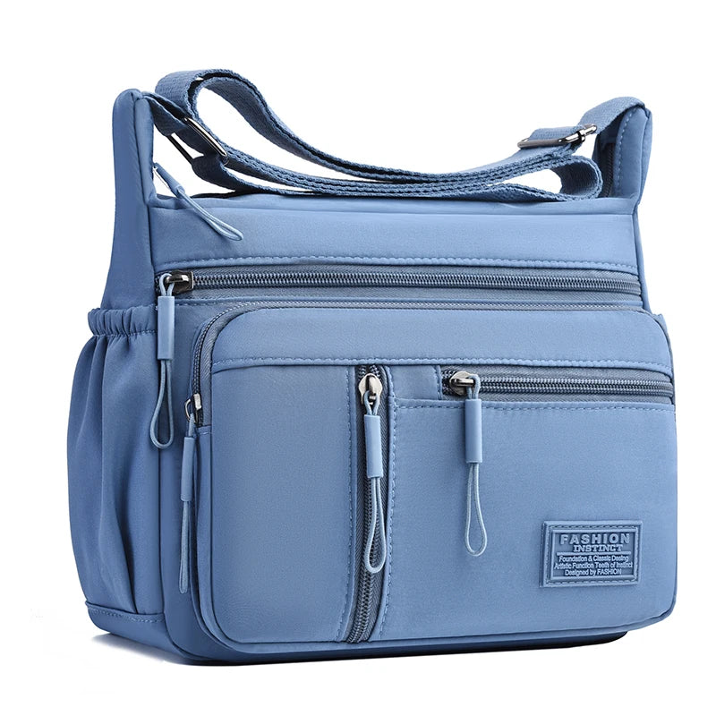 Fashion Women's Crossbody Bag Multi-Pockets High-Quality Waterproof Nylon Large Capacity Shoulder Messenger Handbag