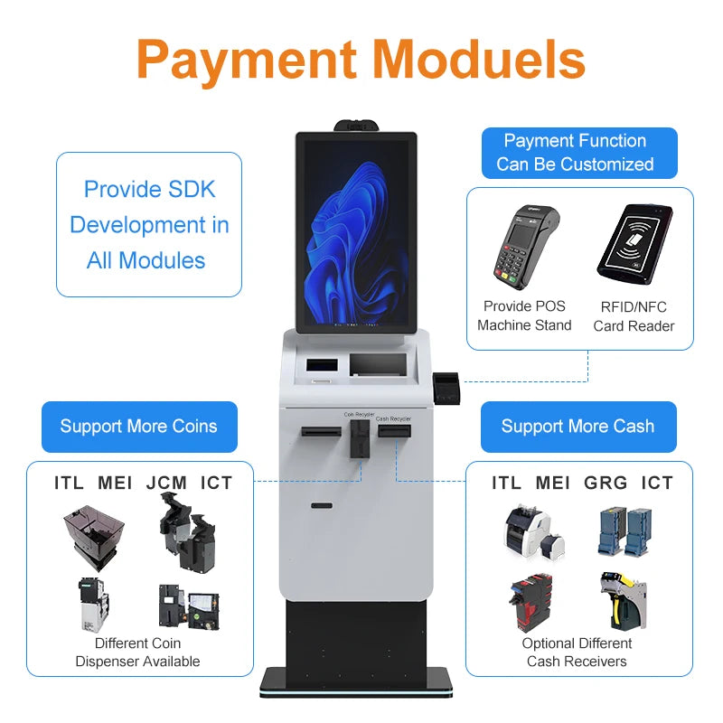 Machine Self Service Deposit Withdraw Terminal Currency Exchange Machine  Metal For Cash Dispenser Multi-Functional ATM