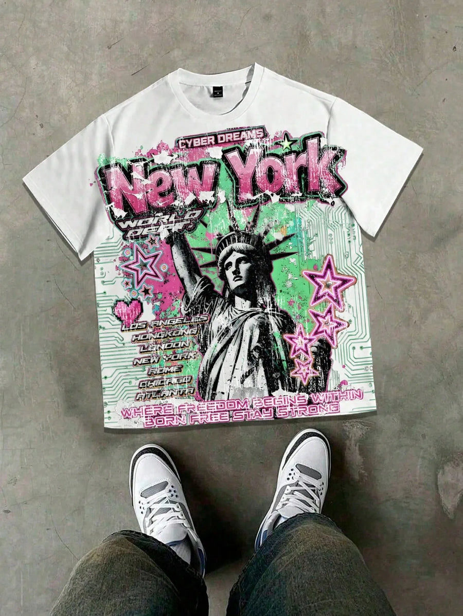 2026 Summer Men's T-shirt with 3D Print Breathable Lightweight Comfortable for Roller Skating and Hip Hop Men's T-shirt