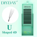 DIYDAY U-shaped 3D 4D 5D 6D Eyelash Extension New Style U Shape W Bloom Lashes Premade Fans Lightweight Fluffy Mink Faux Eyelash