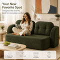 Vacuum Compressed Sofa Bed Convertible 2 in 1 Folding Couch with Soft Cushions Space Saving Floor Sofa for Living Room Bedroom Apartment Guest Room Lounge Modern Upholstered Sleeper Sofa in Blue or Green Easy Setup Comfortable Seating for Adults
