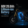 60V 3000W Peak Electric Dirt Bike for Adults, 35MPH Max Speed Off Road Electric Motorcycle with 20.8Ah Lithium Battery, Hydraulic Suspension & Disc Brakes, 28.3in Seat Height Electric Motorbike for Outdoor Mountain Riding