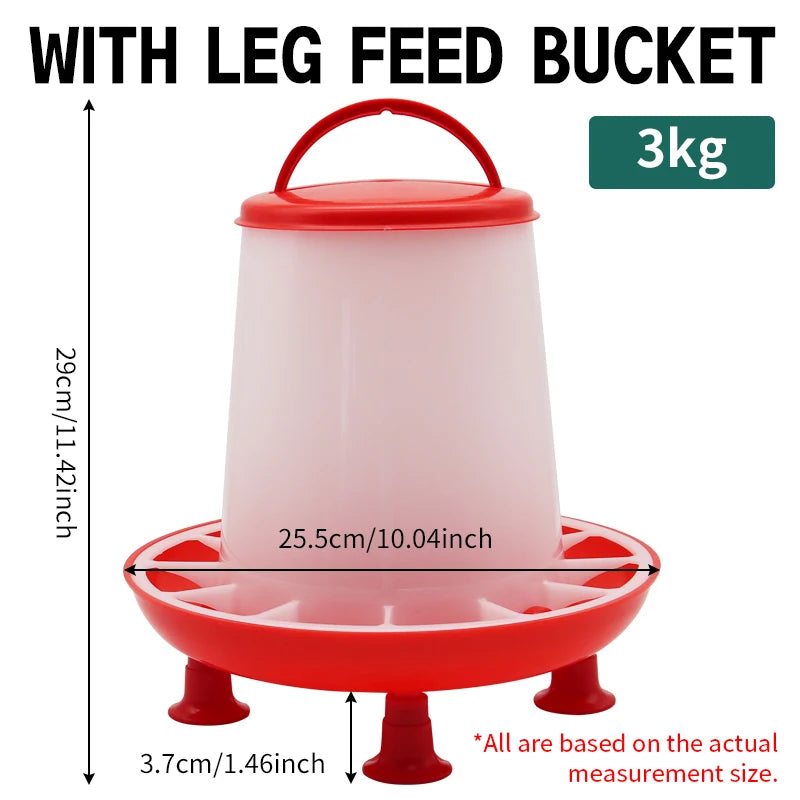1.5/3/6/9/12kg Automatic Chicken Feeder Bucket Rooster Hen Feeding Device Farm Animal Poultry Quail Pigeon Feeding Supplies 1 Pc